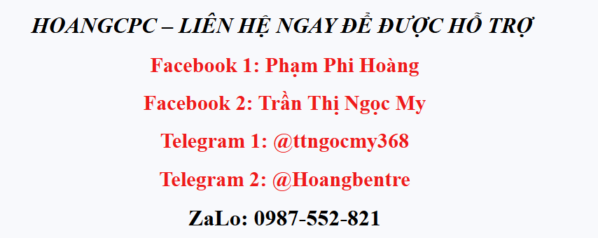 liên hệ nhà cái HOANGCPC